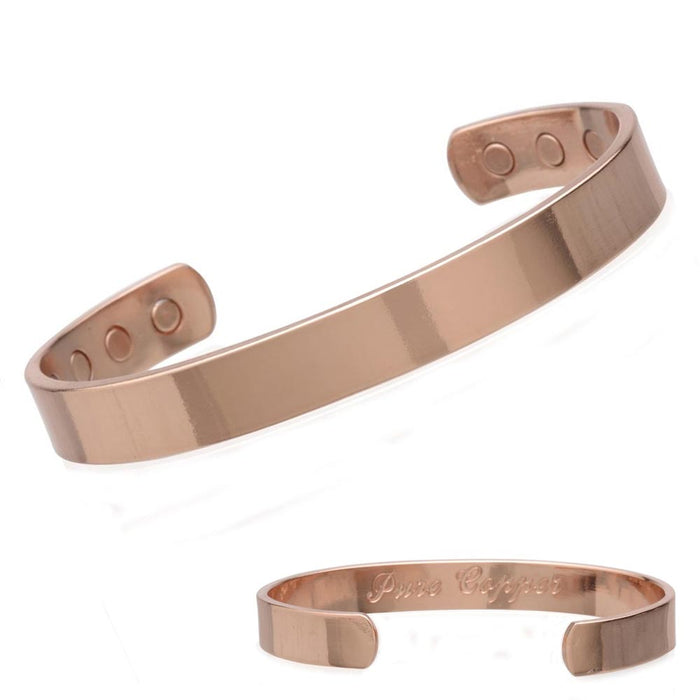 1 Elegant Copper Bracelet 100% Pure Solid Magnetic Bangle Pain Relief Arthritis