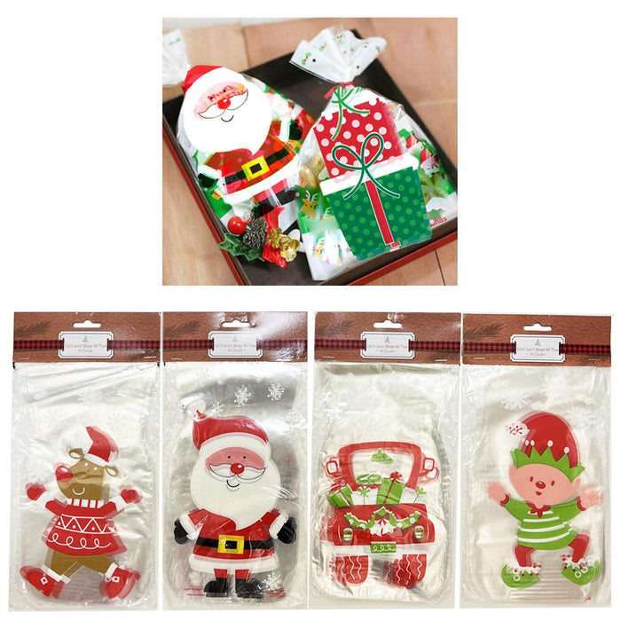 15 Christmas Party Bags Cello Baggies Loot Favor Treat Xmas Goody Candy Stuffer