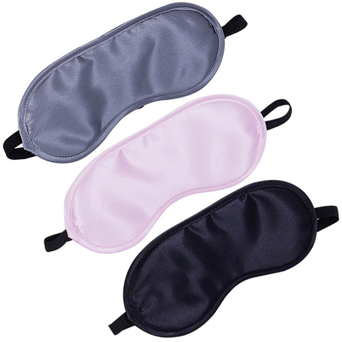 3X Satin Sleep Eye Mask Blindfold Cover Travel Shade Padded Smooth Sleeping Aid