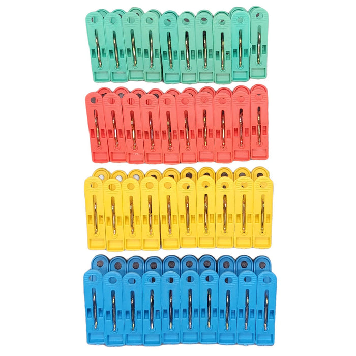 80 X Clothes Pegs Laundry Clips Pins Clothespins Multi Color Plastic