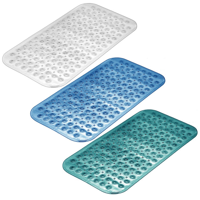 1 Non Slip Bath Mat Foot Massager Shower Rug Tub Suction Cups Exfoliate 27.5" L