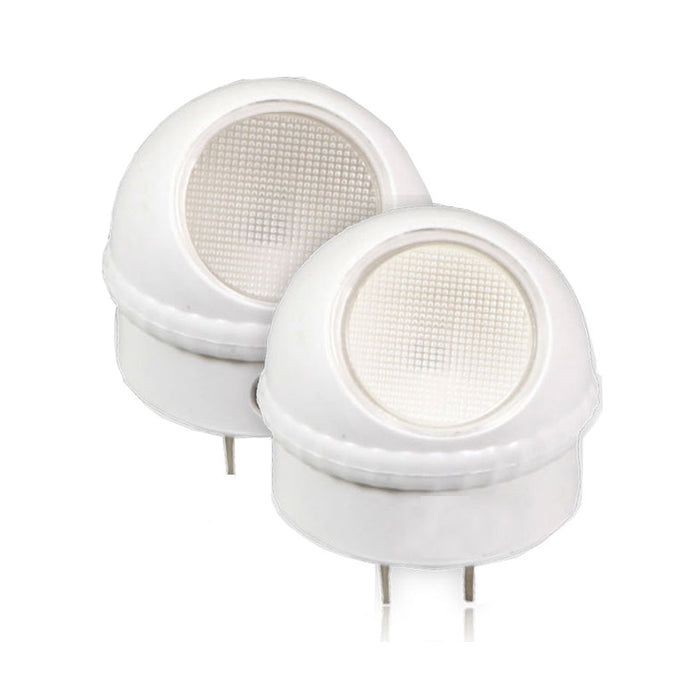2 PCS Led Night Light Plug In Wall Lamp Automatic Sensor Lite Round Swivel Home