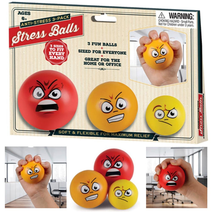3X Stress Relief Balls Anger Management Squeeze Reliever Pain Anxiety Relief