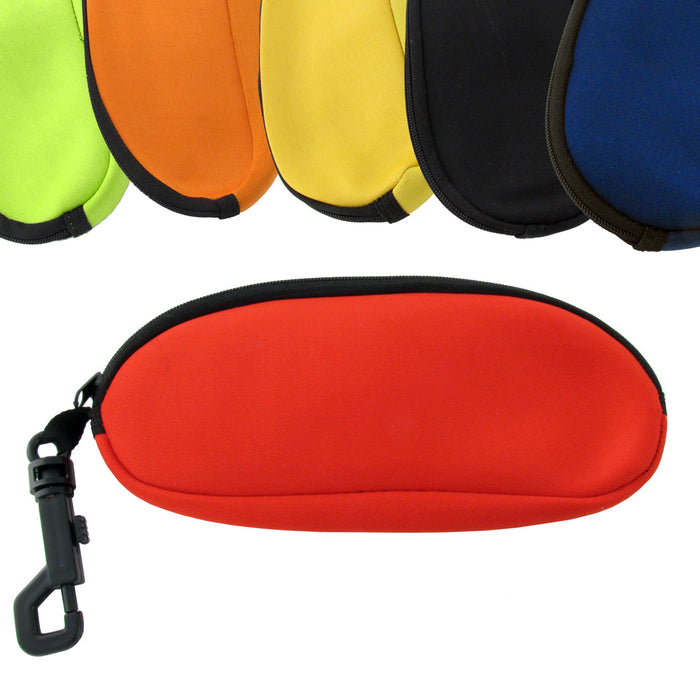 2 Floating Zipper Neoprene Pouch w Clip Hook Sunglass Eyeglass Soft Case Sunnies