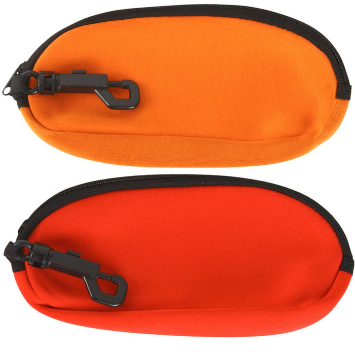 2 Floating Zipper Neoprene Pouch w Clip Hook Sunglass Eyeglass Soft Case Sunnies