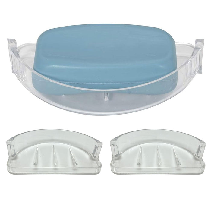 2 Pc Soap Dish Bar Saver Recessed Shower Shelf Holder Tray Bathroom Replacement