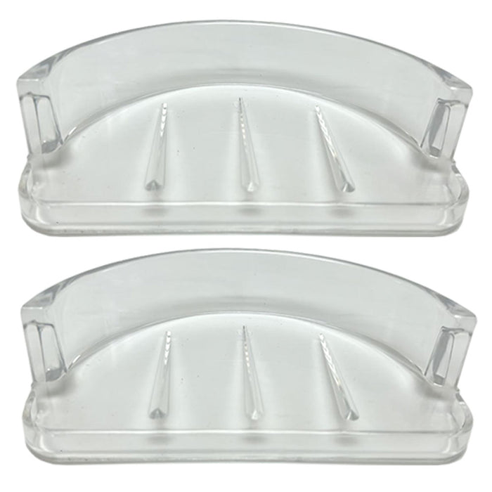2 Pc Soap Dish Bar Saver Recessed Shower Shelf Holder Tray Bathroom Replacement