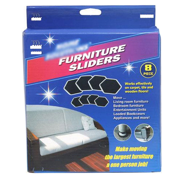 8 Pc Multi Surface Furniture Sliders Glides 7" and 3.5" Pads Mat Floor Protector