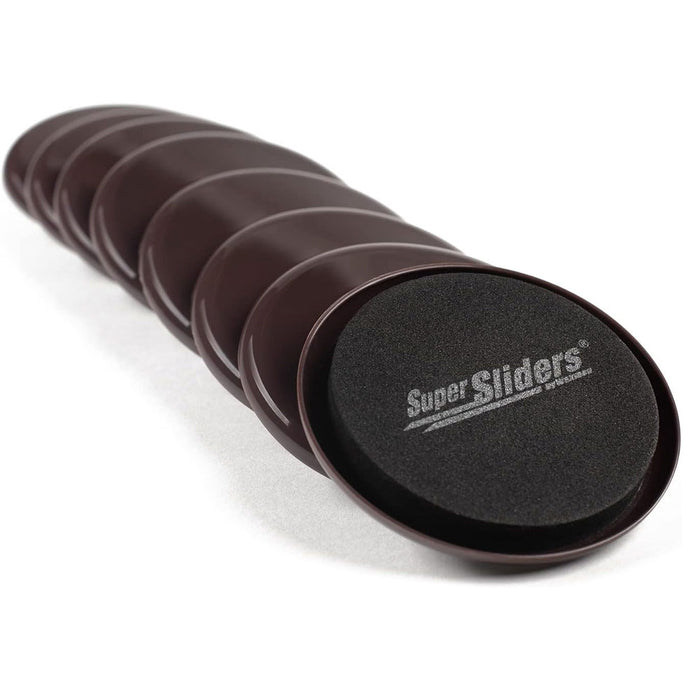 32 Pc Round Furniture Movers Sliders Glides 3.5" Feet Pads Multi Surface Brown