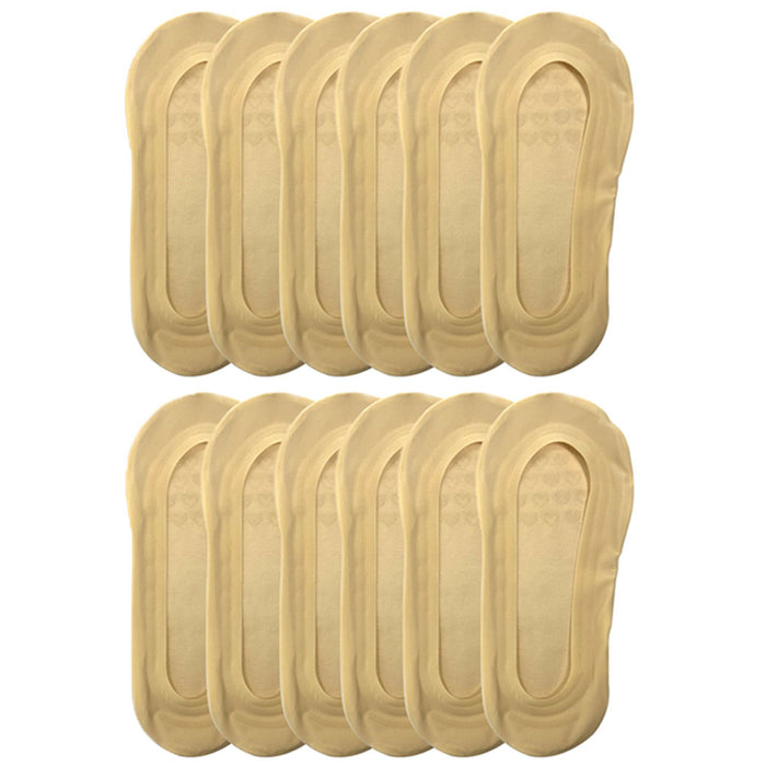 12 Pairs Nude No Show Socks Womens Invisible Liner Non Slip Low Cut Casual 9-11