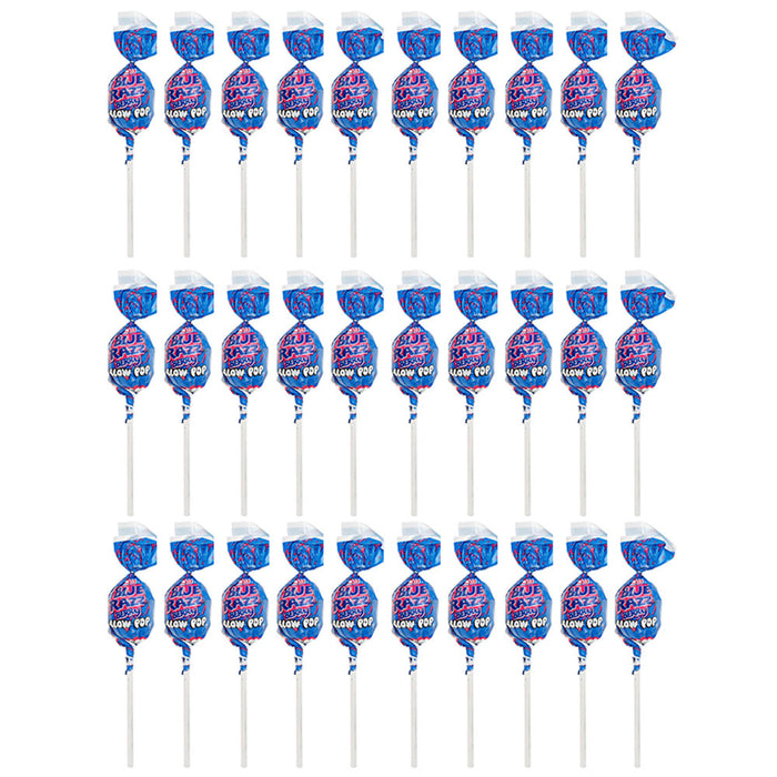 30 Pc Lollipops Charms Blow Pops Blue Razz Raspberry Sweet Sour Suckers Treats