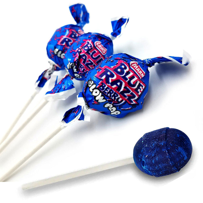 10 Pc Charms Blow Pops Blue Razz Berry Lollipops Raspberry Sucker Stick Candy