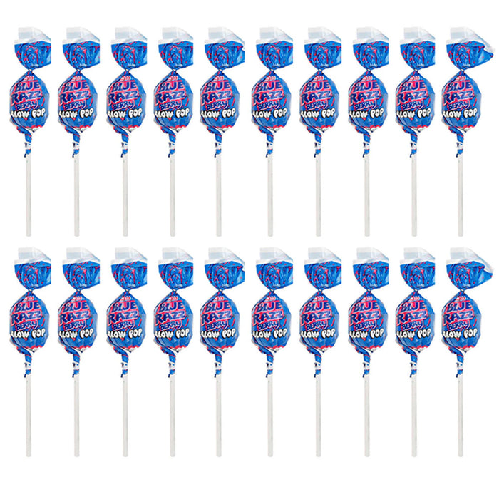 20 Pc Charms Blue Razzberry Raspberry Blow Pops Lollipop Sucker Candy Gum Filled