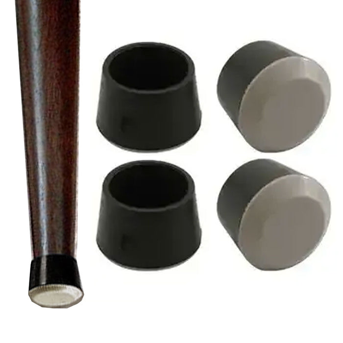 4 Pc Rubber Furniture Foot 1" Black Chair Tips Leg Feet Caps Pads Slide Gripper
