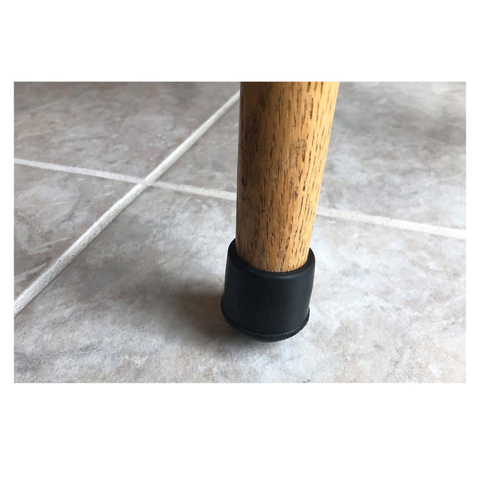 Shepherd 9758 Chair Leg Tips - Lot Of 4, Black Rubber, 1/2" Size, Furniture Foot Protectors