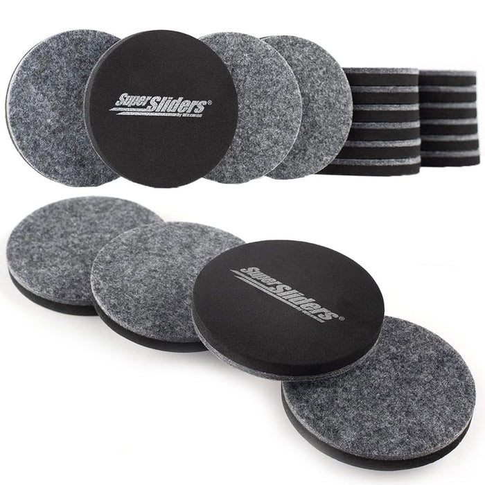 32 Heavy Furniture Movers Round Glides Sliders 3.5" Floors Felt Pads All Surface