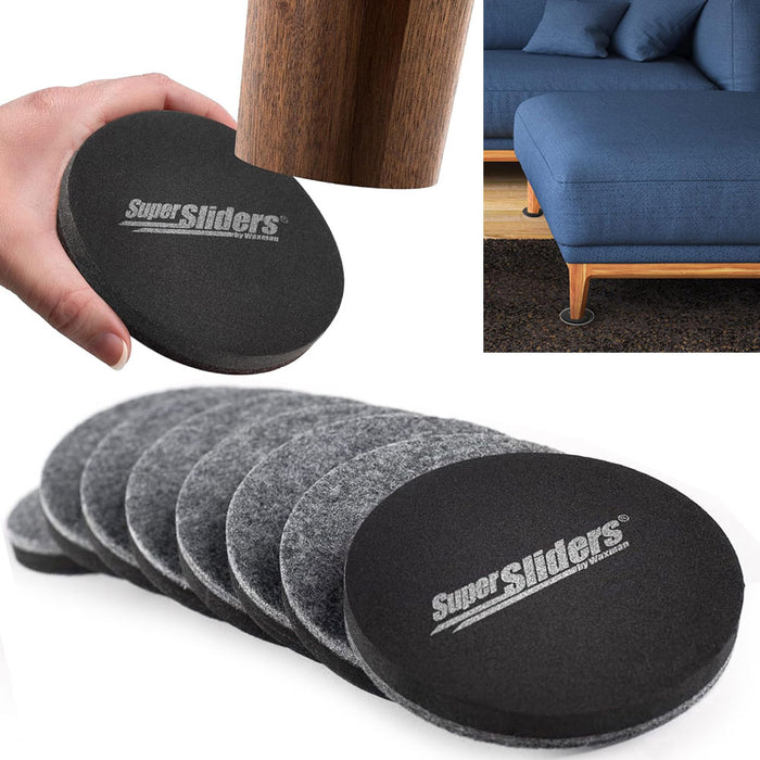 48 Pc Chair Table Leg Feet Pads 3.5" Glides Sliders Furniture Movers Protectors