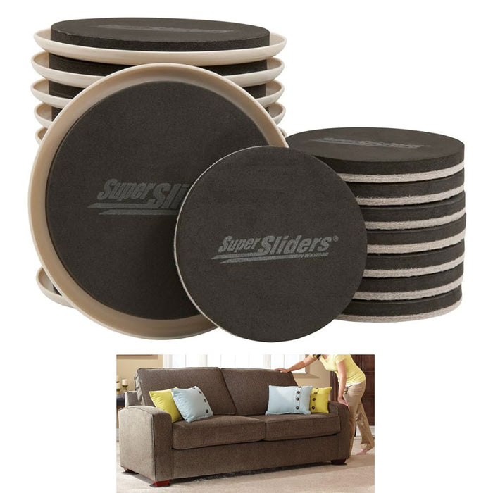 20 Pc Painters Furniture Movers Round Glides Sliders 3.5" & 5" Floor Mat Pads