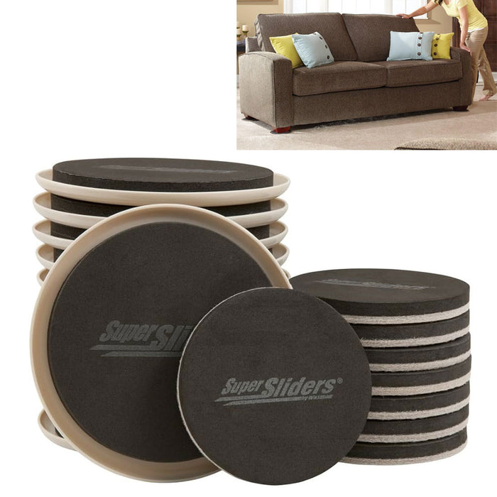 40 Pc Painters Furniture Moving Sliders 3.5" & 5" Hauling Pads Movers Glides Mat