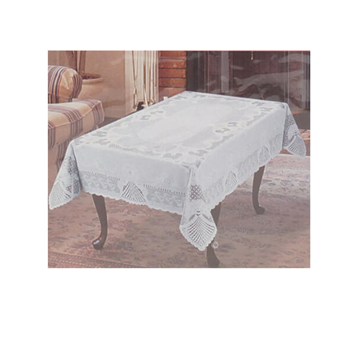 Vinyl White Lace Tablecloth 54" X 72" Design Table Cover Rectangle Wipe Clean