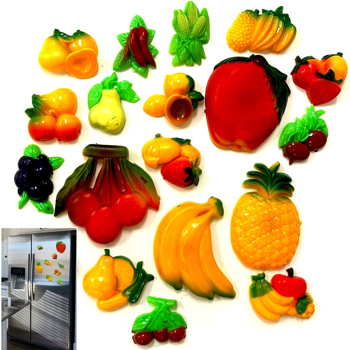 18 Pc Assorted Fruits Refrigerator Magnets Set Food Magnet Locker Kitchen Fridge