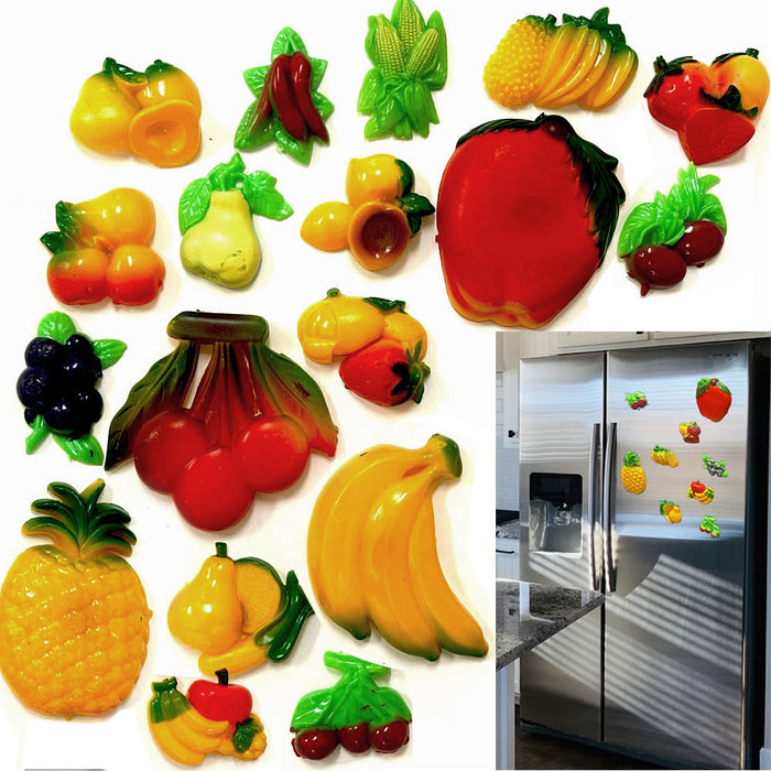 36 Pc Refrigerator Magnets Set Assorted Fruits Food Magnet Kitchen Fridge Locker