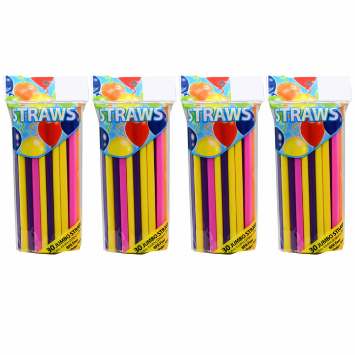 120 Wide Jumbo Drinking Straws Large Milkshake Smoothie Plastic BPA Free Party