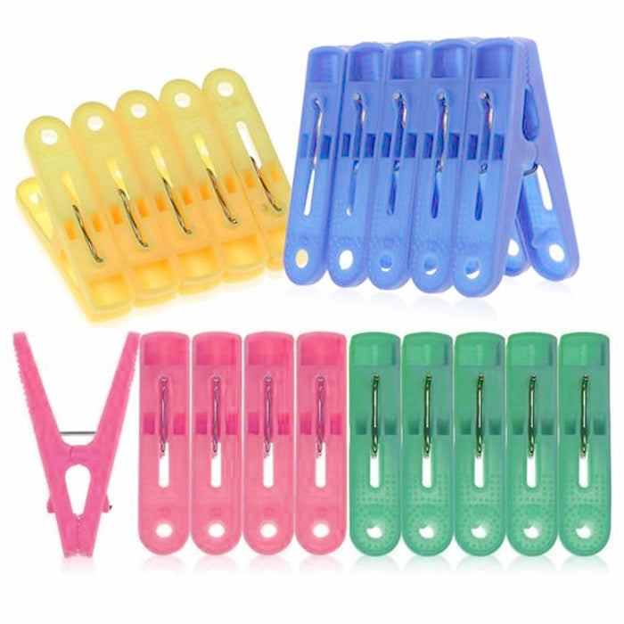 72 Pc Clothes Pins Pegs Plastic Clothespins Laundry Spring Clips Hangs Clothing