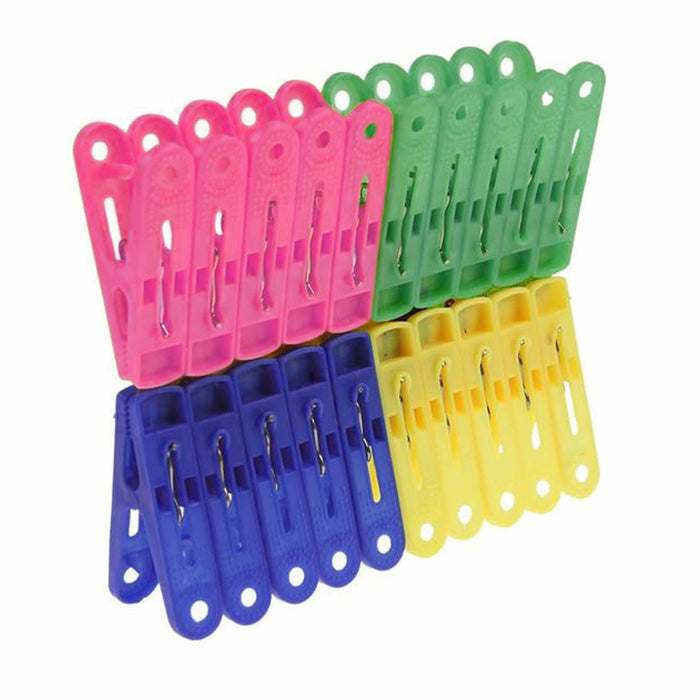 72 Pc Clothes Pins Pegs Plastic Clothespins Laundry Spring Clips Hangs Clothing