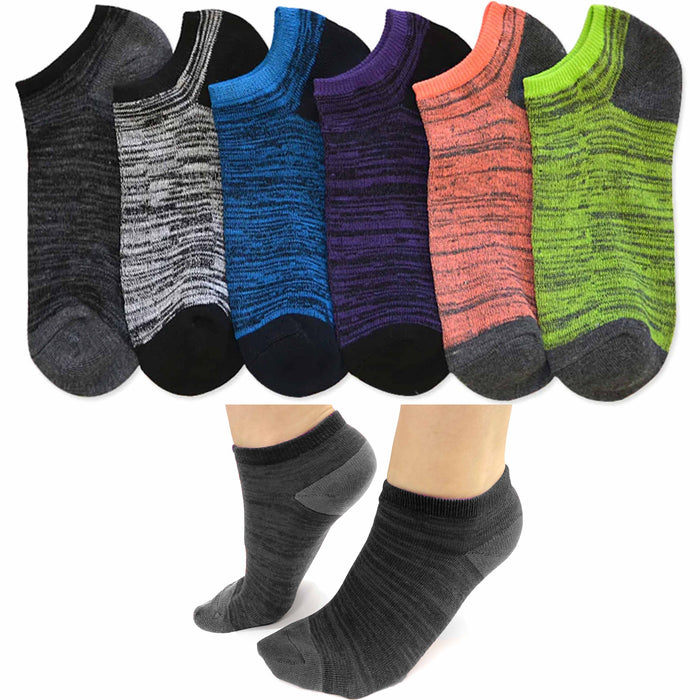 12 Pairs Women's Low Cut No Show Ankle Socks Neon Fashion Sports Casual 9-11