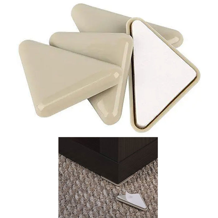 4 Pc Triangle Furniture Sliders Hard Glides Feet Movers 2" Pads Mat Carpet Floor