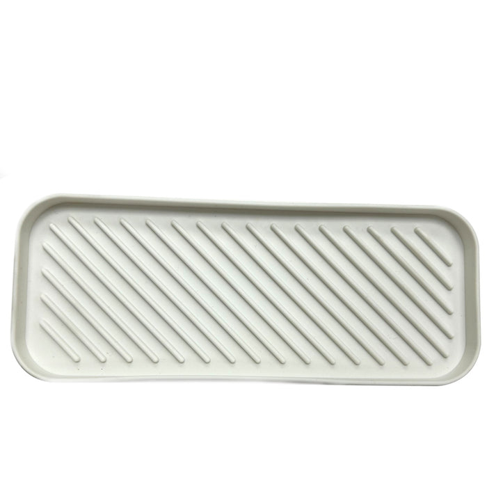 4 Silicon Sponge Holder Kitchen Sink Organize 9X3.5 Bath Soap Tray Vanity White