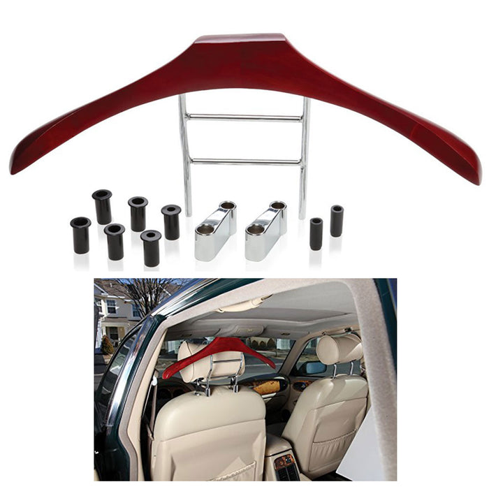 Car Butler Wood Coat Hanger Auto Valet Headrest Luxury Hanger Clothes No Wrinkle