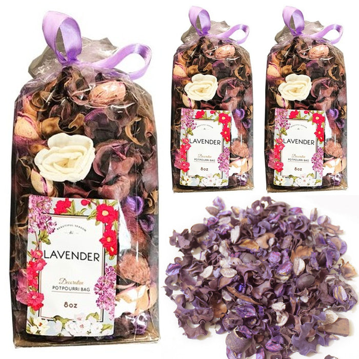 3 Pk Lavender Fragrance Potpourri Bags Scented Decorative Spice Blend 8 oz New