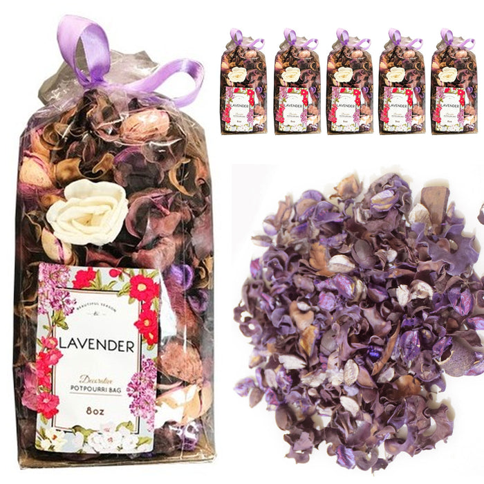 6 Bags Lavender Fragrance Potpourri Scented Vase Filler Decorative Perfume 8 oz