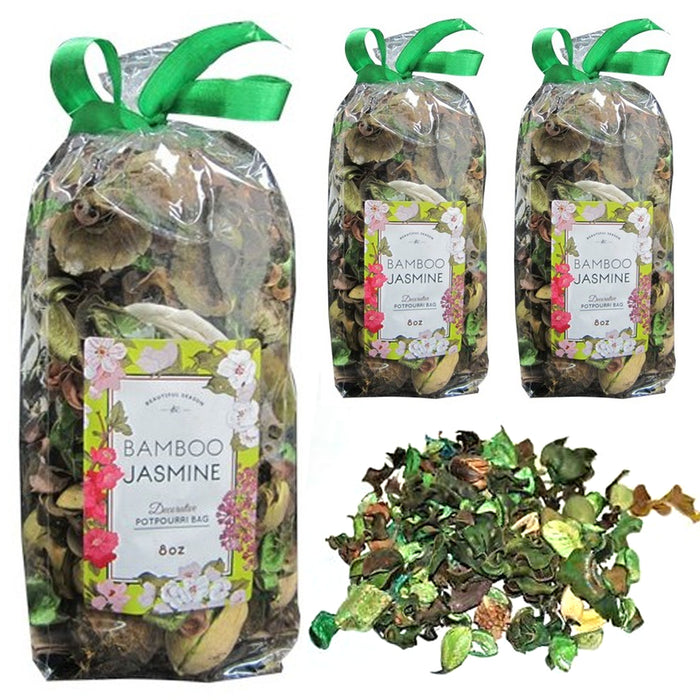 3 Pk Bamboo Jasmine Fragrance Potpourri Bags Scented Decorative Spice Blend 8 oz