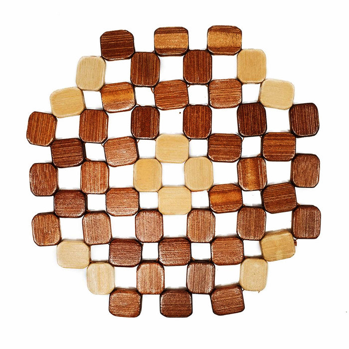 2 Bamboo Hot Pad Wood Trivet Mat Pot Pan Holder Heat Resistant Coaster Placemat