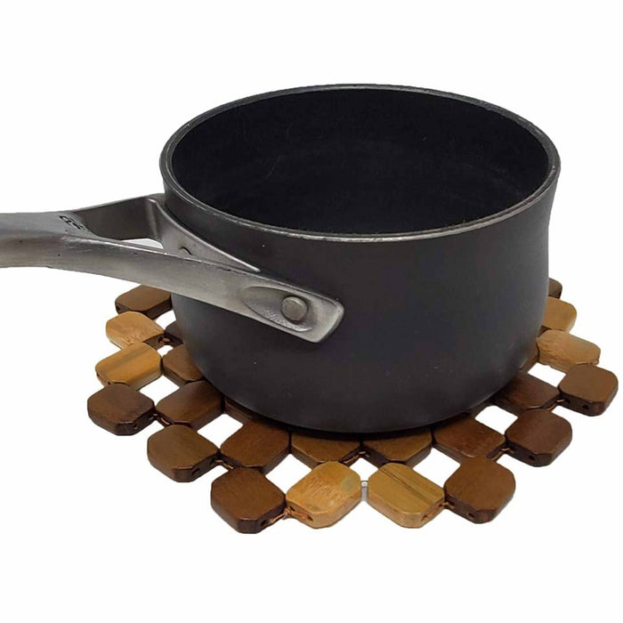 2 Bamboo Hot Pad Wood Trivet Mat Pot Pan Holder Heat Resistant Coaster Placemat