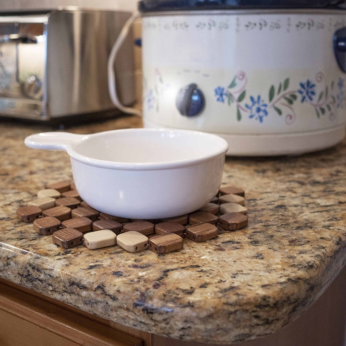 3 Pc Kitchen Mat Bamboo Trivet Hot Pad Pot Pan Holder Stove Oven Heat Resistant