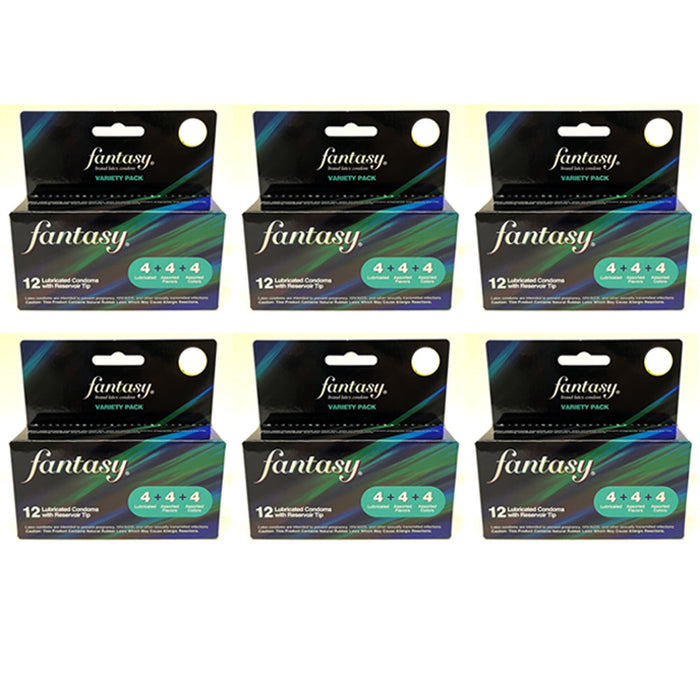 72 Ct Fantasy Bulk Lubricated Condoms Assorted Styles Flavors Flavored Colors