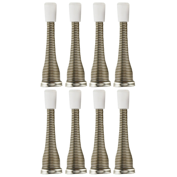8 Pc Door Stopper Flexible 3.25"L Spring Holder Home Office Rubber Tip Doorstop