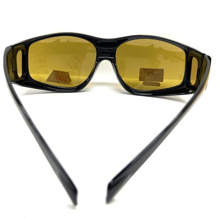1 Polarized Sunglasses Cover Over Glasses Frame Night Driving Lens Drive Yellow