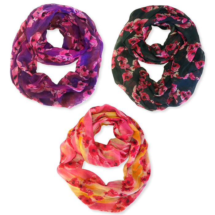 Womens Winter Convertible Infinity Scarf Long Loop Soft Cowl Floral Print Gift