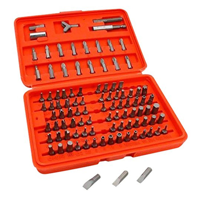 100pc Security Bit Set Metric & SAE Tamper Proof Torx Star Hex Key Screwdriver