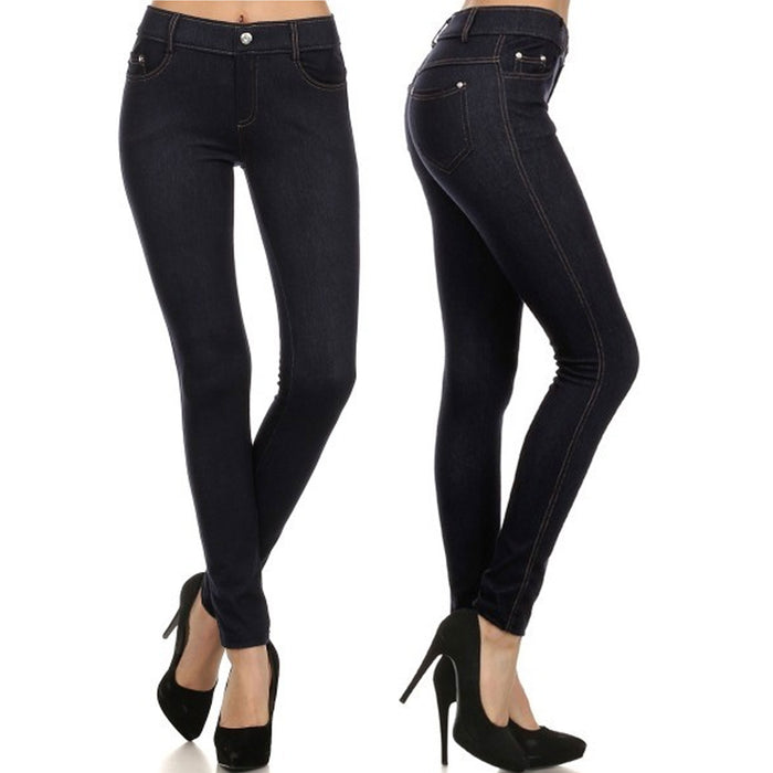 2 Women Stretchy Denim Jegging Jeans Pants Tummy Control Fitted Black Small Sale