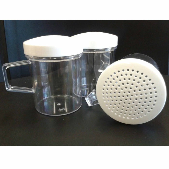 2 Shakers Handle Dredger Flour Parmesan Sugar Salt Pepper Spice Containers 8oz
