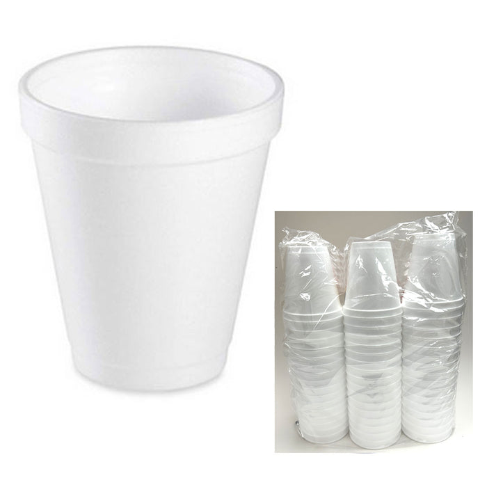 51ct Disposable Foam Cups 8.5oz Insulates Hot Cold Beverage Drinks Party Office