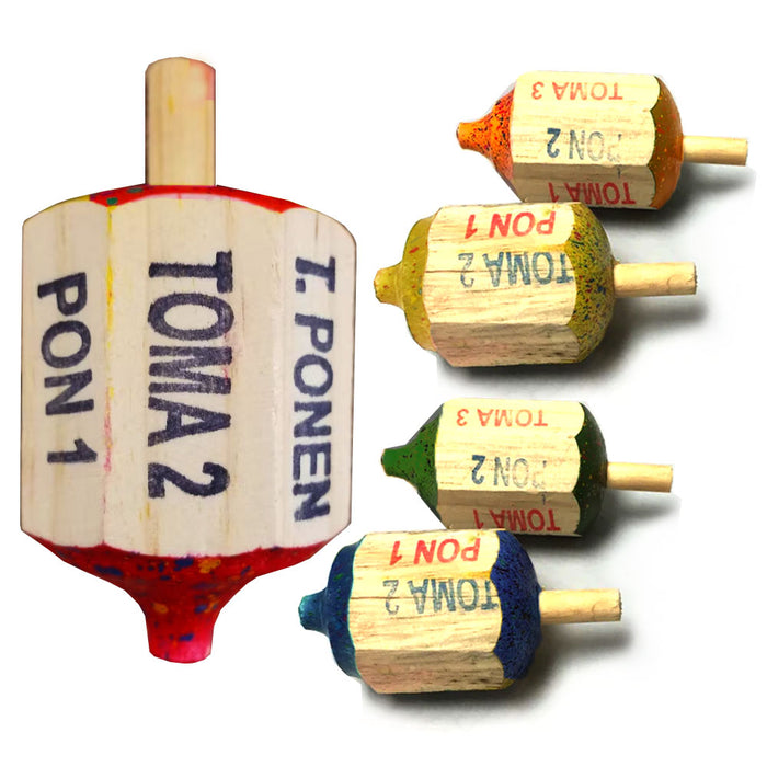 4pk Toma Todo Mexican Game 3in Pirinola Spinning Top Toy Wood Premium Artesania