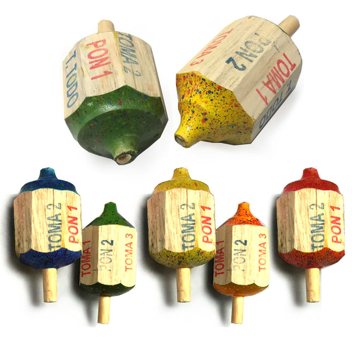 2 Toma Todo Mexican Game 3" Pirinola Spinning Top Game Artesania Calidad Toy Kid