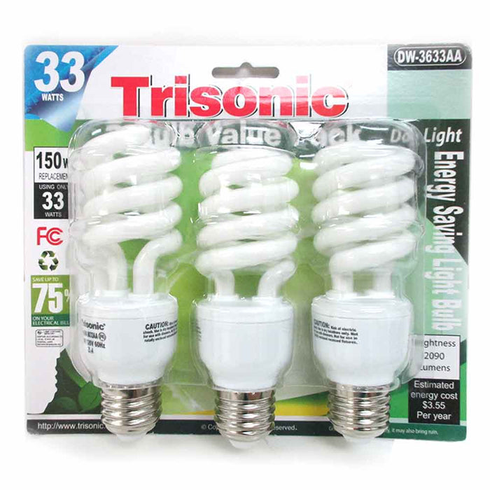 24 Daylight Bulbs CFL 150 Watt 150 W 33 W Energy Saving White Fluorescent Light